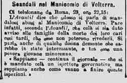 Scandali al manicomio di Volterra (1903)