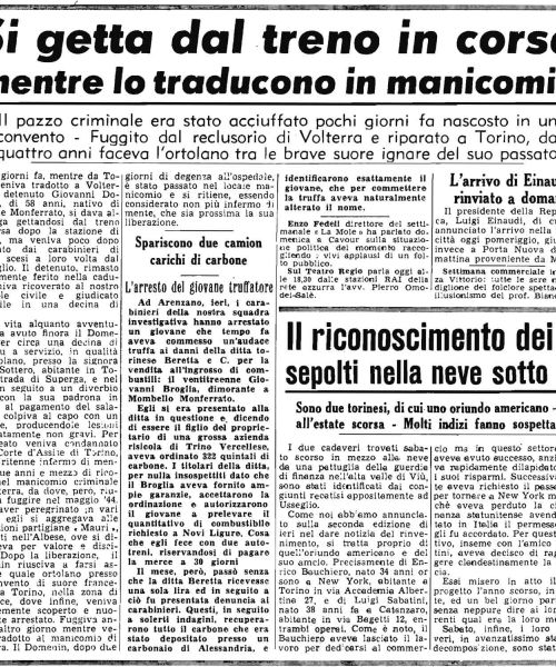 Manicomio di Volterra - Manicomio di Volterra Si getta dal treno in corsa mentre lo traducono in manicomio