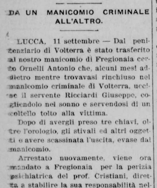 Manicomio di Volterra - Manicomio di Volterra Da un manicomio criminale all'altro