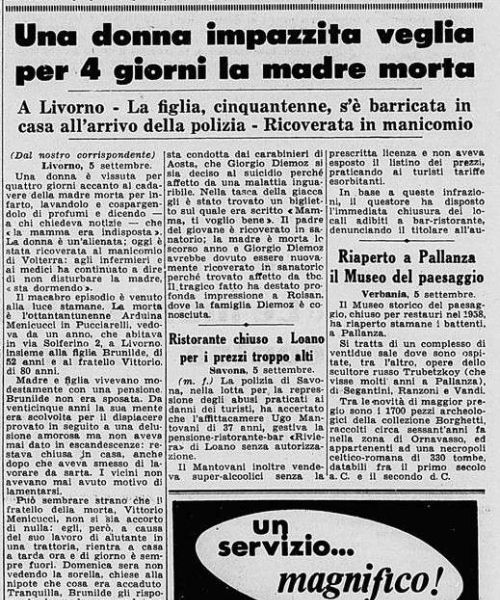 Manicomio di Volterra - Manicomio di Volterra donna impazzita veglia per 4 giorni la madre morta