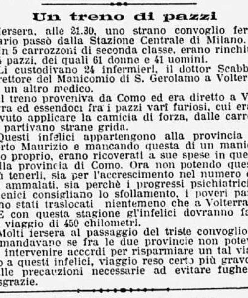 Manicomio di Volterra - Manicomio di Volterra Un treno di pazzi