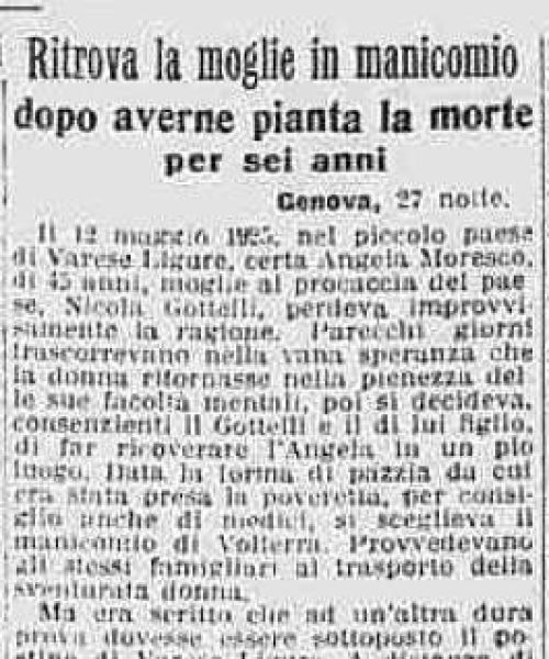 Manicomio di Volterra - Manicomio di Volterra Ritrova la moglie in manicomio