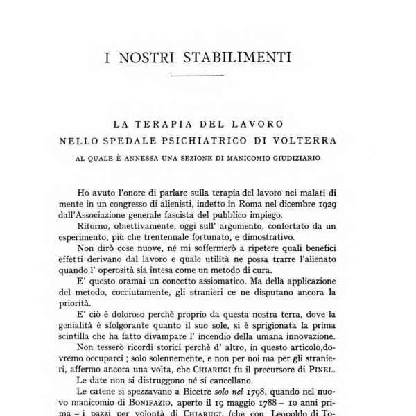 Viaggiatore astrale sbarca a Volterra - Manicomio di Volterra La terapia del lavoro nello spedale psichiatrico di Volterra