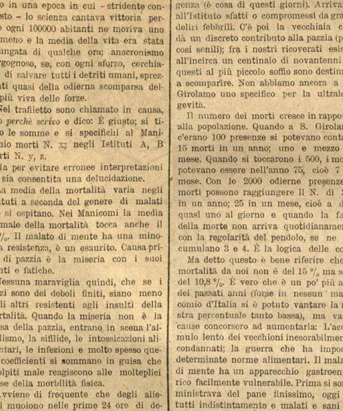 Manicomio di Volterra - Manicomio di Volterra Cose Locali - Per il Bollettino dello Stato Civile
