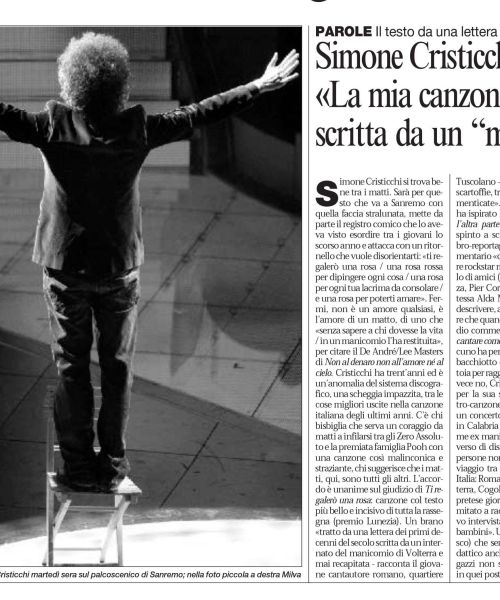 Manicomio di Volterra - Manicomio di Volterra Simone Cristicchi: la mia canzone scritta da un matto