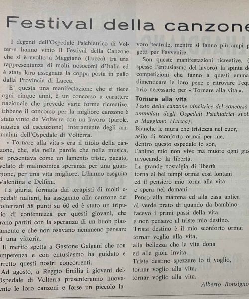 Manicomio di Volterra - Manicomio di Volterra Festival della canzone (1968)