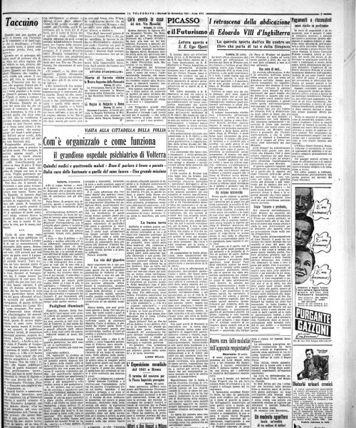 Manicomio di Volterra - Manicomio di Volterra "Com'è organizzato e come funziona il grandioso ospedale psichiatrico di Volterra" di Liana Millu