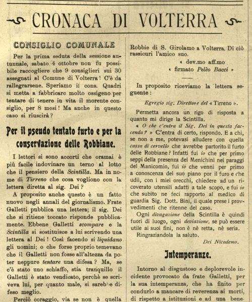 Manicomio di Volterra - Manicomio di Volterra Per il pseudo tentato furto e per la conservazione delle Robbiane