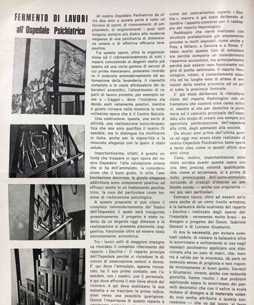 Manicomio di Volterra - Manicomio di Volterra L'articolo originale "Fermento di lavori all'Ospedale Psichiatrico (1972)"