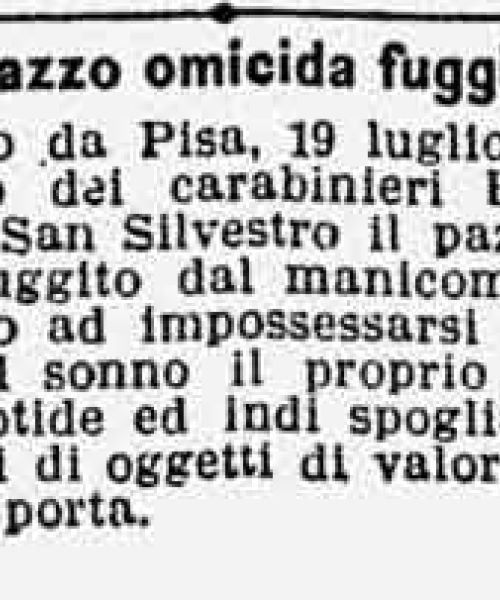 Manicomio di Volterra - Manicomio di Volterra Arresto del pazzo omicida fuggito da Volterra (1902)